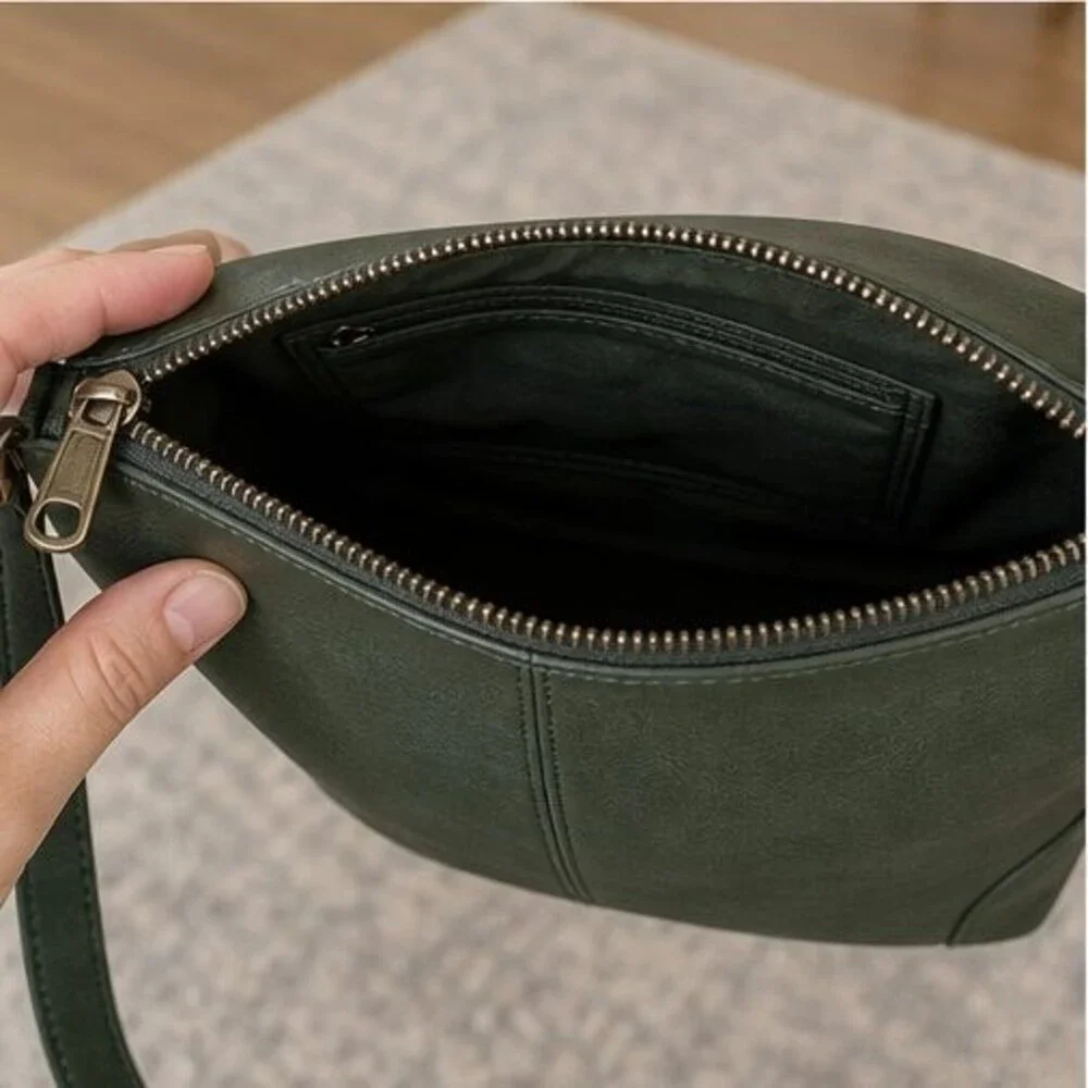 Espresso Pebbled Crossbody Bag
